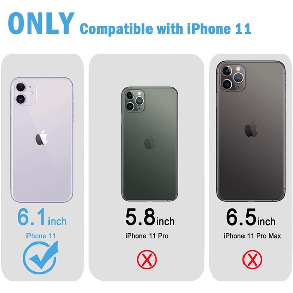 JJGoo iPhone 11 Case, BLUE GRADIENT , Flexible Cases for Women Girls (6.1 inch) - Picture 2 of 7